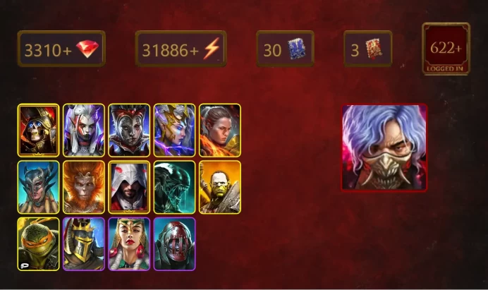 [STARTER]Toshiro+Queen of Hearts+Deathknight+Visix+Deliana+Ronda+Scyl+Wukong+Ezio Auditore+Xenomorph+Artak+Michelangelo+33Epics