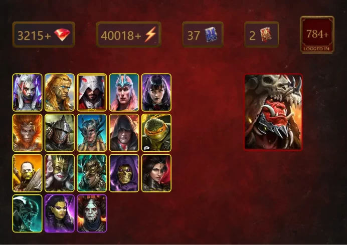 [STARTER]Ash'nar Dragonsoul+Cardiel+Visix+Ezio Auditore+Loki+Alsgor Crimsonhorn+Alice+Wukong+Rathalos+Scyl+Holsring+52Epics