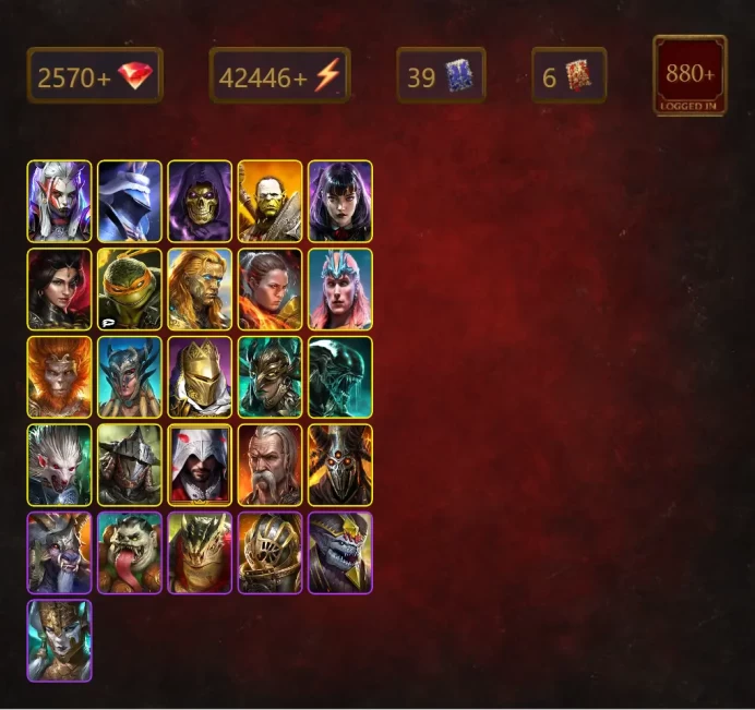 [STARTER]Taras+Cardiel+Visix+The Incarnate+Black Knight+Skeletor+Artak+Alice+Adelyn+Michelangelo+Ronda+Loki+Wukong+Scyl+48Epics