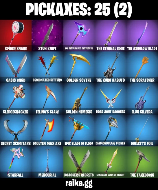 11 skins | Peter Griffin | Point Patroller | Valeria | Shock Brawler Oscar | Underground Jones | Dawn Duelist Nisha | A2943