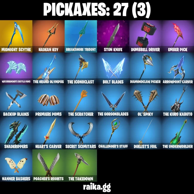 22 skins | Burning Ambition Valeria | Immortal Form | Fancy Peter Griffin | Zeus | Magmatic Poseidon | Old Snake | A2996