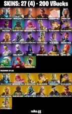 27 skins | Skull Trooper | Peter Griffin | Harbinger Armor Omegarok | Knight's Helm | Collector Kado Thorne | A3441