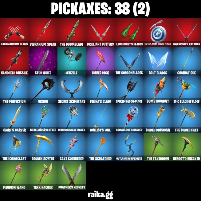 28 skins | Fancy Peter Griffin | Burning Ambition Valeria | Illusory Mysterio | Camo War Machine | Classic Peelverine | A3461
