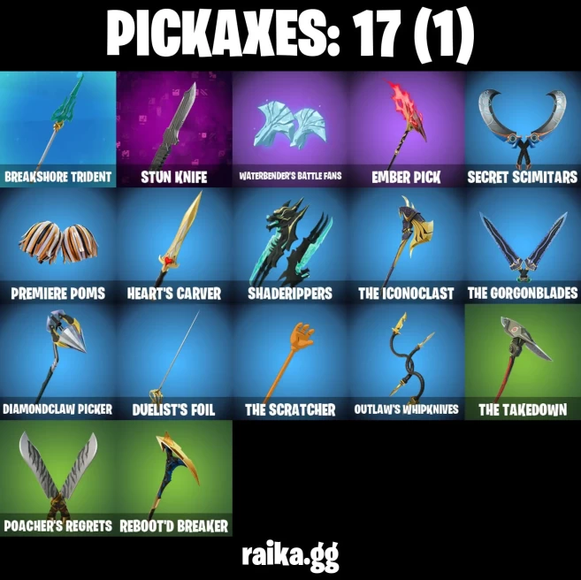 18 skins | Fancy Peter Griffin | Burning Ambition Valeria | Zeus | Poseidon | Old Snake | Underground Jones | A3661