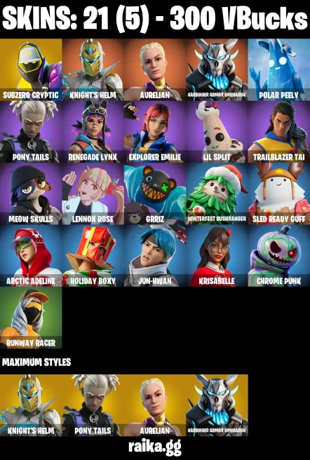 24 skins | Knight's Helm | Collector Kado Thorne | Harbinger Armor Omegarok | Heartbreak Ranger | Traditional Khaby | A3722