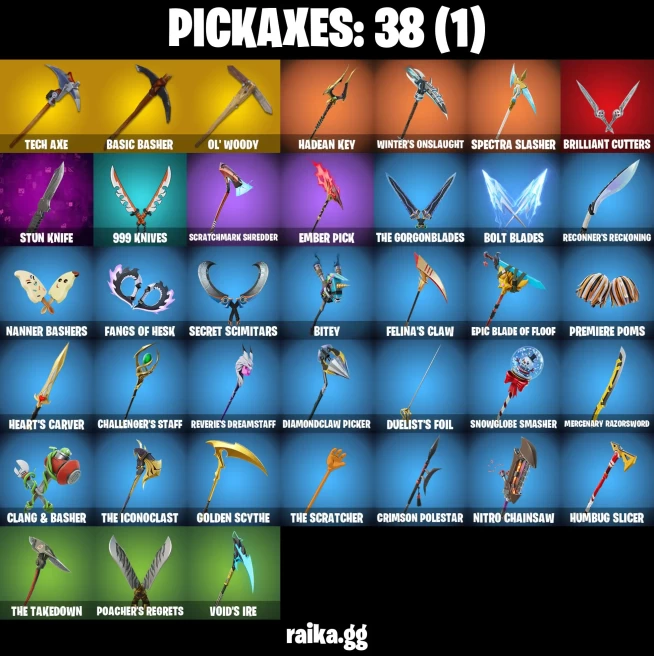 25 skins | Fancy Peter Griffin | Burning Ambition Valeria | Knight's Helm | Harbinger Armor Omegarok | Old Snake | A3725