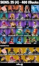 25 skins | Fancy Peter Griffin | Burning Ambition Valeria | Collector Kado Thorne | Ahsoka Tano | Polar Peely | A3729