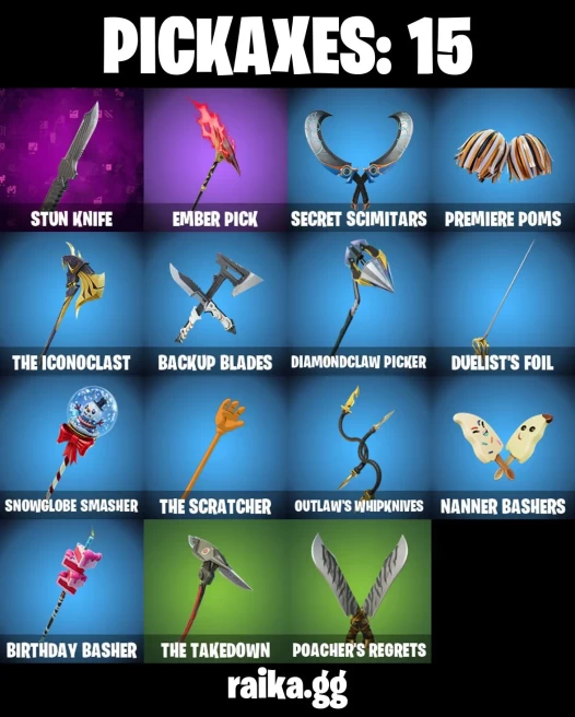 13 skins | Fancy Peter Griffin | Burning Ambition Valeria | Old Snake | Underground Jones | Shock Brawler Oscar | A3766