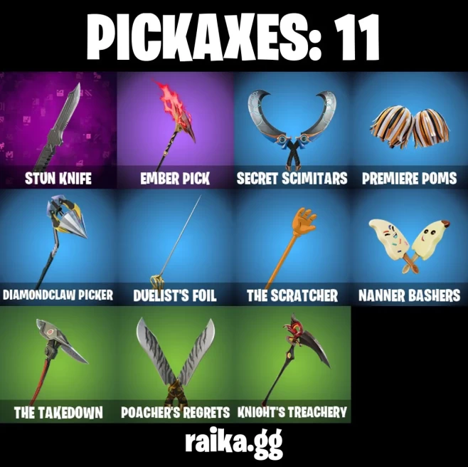 14 skins | Fancy Peter Griffin | Burning Ambition Valeria | Old Snake | Underground Jones | Shock Brawler Oscar | A3787