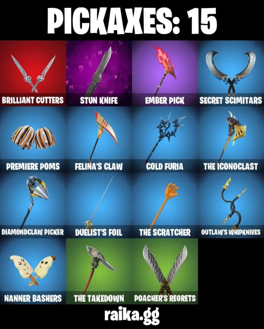 15 skins | Peter Griffin | Burning Ambition Valeria | Solid Snake | Shock Brawler Oscar | Rough Cut Montague | Kane | A3802