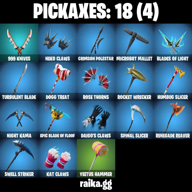 19 skins | Santa Dogg | Slayer Juice WRLD | Wraith Commander | Kintsugi Daigo | Demon Hunter Hope | Renegade Racer | A3910