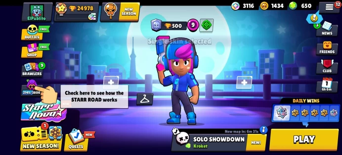 [Code A74] Level 166 + CR level 57 / 24k Trophy + Shelly Star + 650 Gems / Very Rare