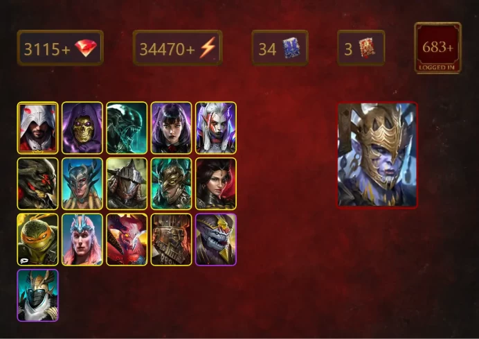 [STARTER]Mortu-Macaab+Elva Autumnborn+Gharol+Ezio Auditore+Skeletor+Xenomorph+Alice+Visix+Scyl+Rathalos+31Epics