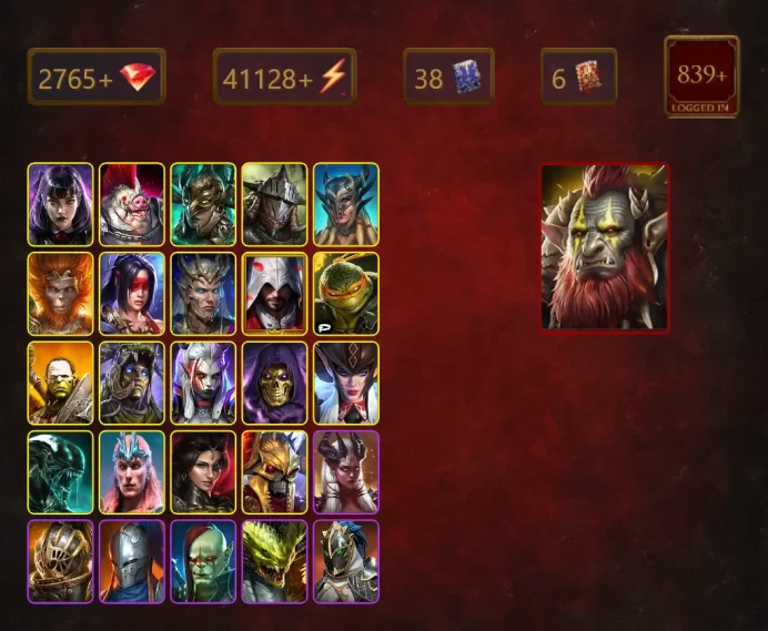 [STARTER]Nekhret+Tatsu+Gizmak+Alice+Norog+Leminisi the Gold-Wing+Rathalos+Scyl+Wukong+Supreme Kael+Ezio Auditore+48Epics