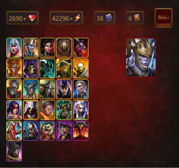 [STARTER]Graazur+Tatsu+Gharol+Loki+Teela+Adelyn+Pythion+Wukong+Skeletor+Xenomorph+Michelangelo+Artak+Richtoff the Bold+41Epics