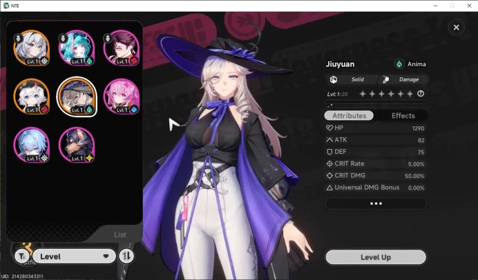 GLOBAL EU | 2 SSR [Jiuyuan, Sakiri] + 5 SR [Adler,Skia,Edgar,Haniel] |Female MC|Log Email|Take Gmail (NTE744)