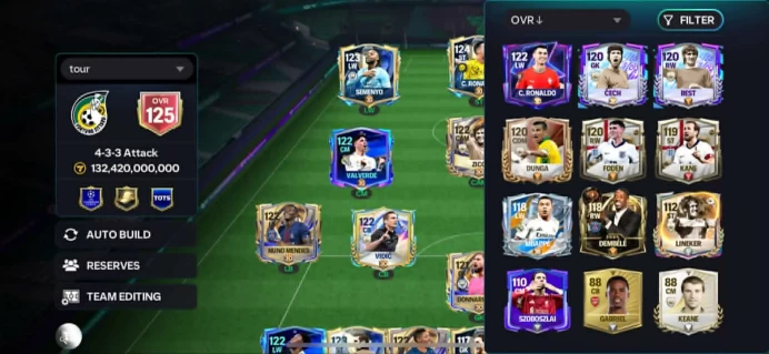 125 OVR + 132B T.V | 240xp | top 675 H2H rank