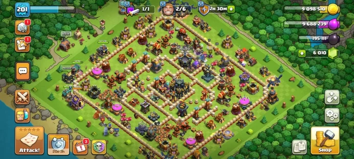 Town hall 17 Xp 201, 10 equipment epic, 6000 gems,C6191