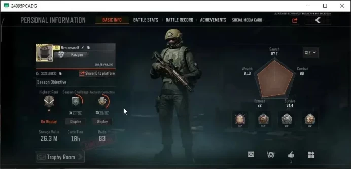 MOBILE Lv30|SV 26M|CV 21M| Peace Set | AKM SS, AKS-74U QS, AK12 GM, MP5 Forest, M110 Speed SQB|CN ON|Infinite|(AB3130)