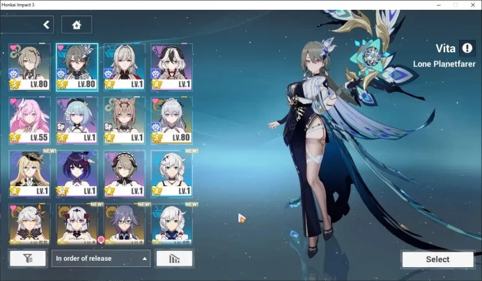 SEA|Lv 80|10741 Crystal|[Rita MissS,Vita LoneP] Full Set 4/4,[Bronya Silverwing,Kiana HotV] 1/4,Elysa,etc|Take Mail|HI878