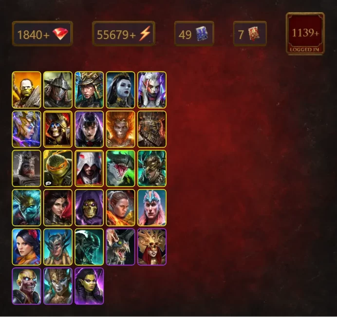 [STARTER]Harima+Sanguine Maria+Artak+Rathalos+Visix+Deliana+Deathknight+Alice+Wukong+Goffred Brassclad+Timit the Fool+61Epics