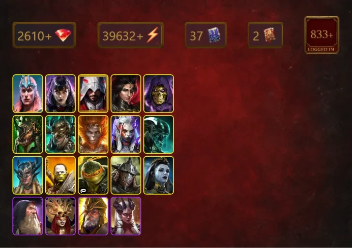 [STARTER]Kro'khad the Throatripper+Sanguine Maria+Loki+Alice+Ezio Auditore+Adelyn+Skeletor+Leminisi the Gold-Wing+Wukong+41Epics