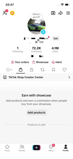 BLACK Sabbath/72K Real Followers+4.1M Real Likes/ Tiktok Shop For Creator/ Live Stream/ Full Access