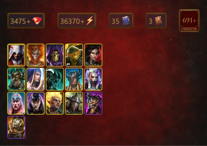 [STARTER]Martyr+Solanar the Gleaming+Abbess+Ezio Auditore+Wukong+Skeletor+Michelangelo+Adelyn+Leminisi the Gold-Wing+33Epics