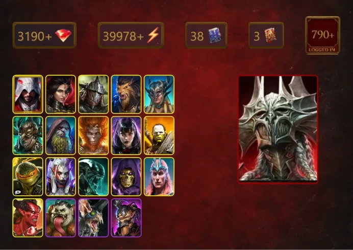 [STARTER]Odin+Blood Marchioness Mina+Ezio Auditore+Adelyn+Rathalos+Leorius+Scyl+Leminisi the Gold-Wing+42Epics