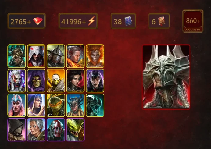 [STARTER]Martyr+Blood Marchioness Mina+Leminisi the Gold-Wing+Ezio Auditore+Rathalos+Ronda+Wukong+Visix+Skeletor+Artak+35Epics