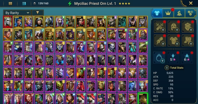 Starter with Mythical - Arbais : 97k energy / 64 mln coins / Ankora, Arix, Ninja + 20 Login Legendaries / Demytha, Madame Serris