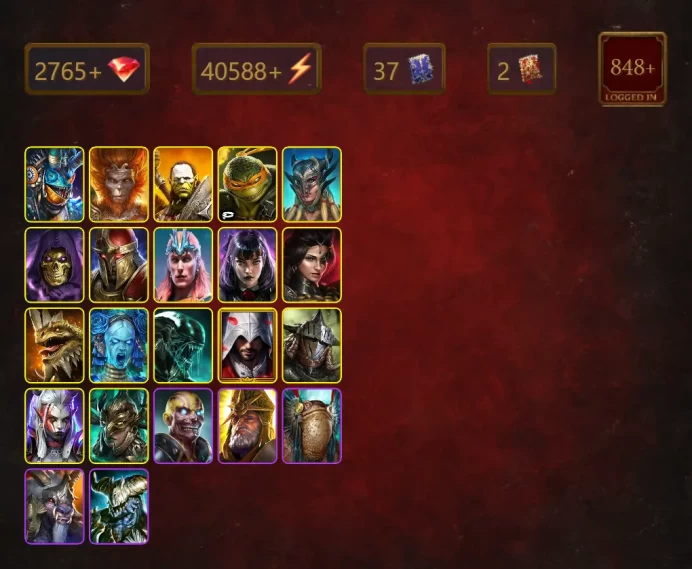 [STARTER]Siphi+Keberon the Underflame+Roxam+Wukong+Artak+Michelangelo+Scyl+Skeletor+Loki+Alice+Adelyn+Legate Teox+42Epics