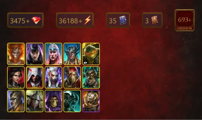 [STARTER]Wallmaster Othorion+Keberon the Underflame+Wukong+Alice+Loki+Scyl+Michelangelo+Adelyn+Ezio Auditore+Visix+38Epics