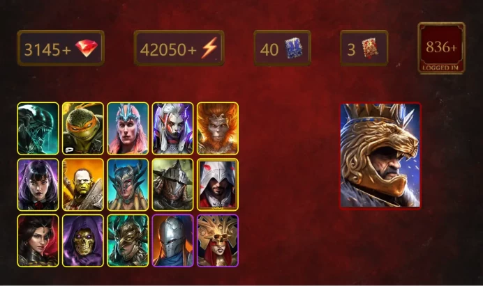 [STARTER]Androc+Bayek+Xenomorph+Michelangelo+Loki+Visix+Wukong+Alice+Artak+Scyl+Rathalos+Ezio Auditore+Adelyn+Skeletor+37Epics