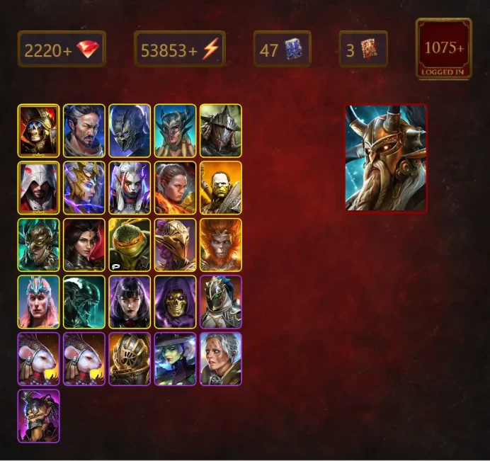 [STARTER]Alaz+Bayek+Deathknight+Karato+Foli+Scyl+Rathalos+Ezio Auditore+Deliana+Visix+Ronda+Artak+Leminisi the Gold-Wing+46Epics