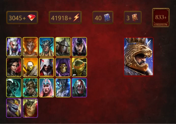 [STARTER]Androc+Bayek+Visix+Wukong+Scyl+Rathalos+Alice+Adelyn+Artak+Caolite the Asharrow+Ezio Auditore+Skeletor+43Epics