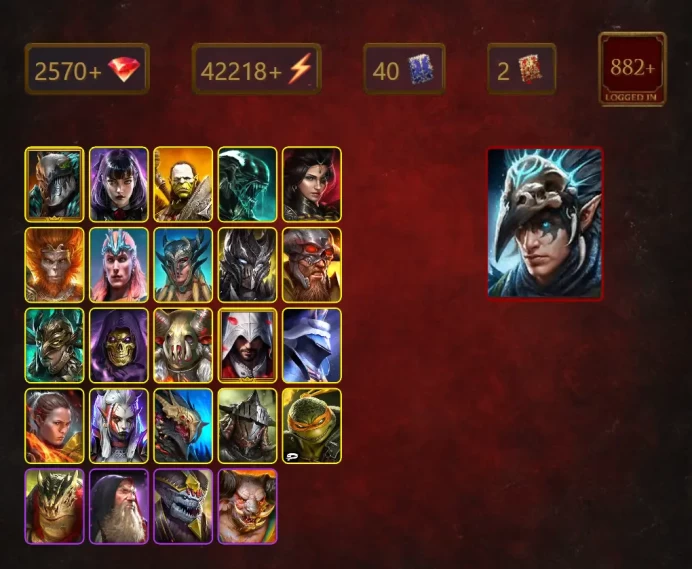 [STARTER]Nais the Shadowthief+Bayek+Staltus+Alice+Artak+Xenomorph+Adelyn+Wukong+Loki+Scyl+Alatreon Blademaster+41Epics