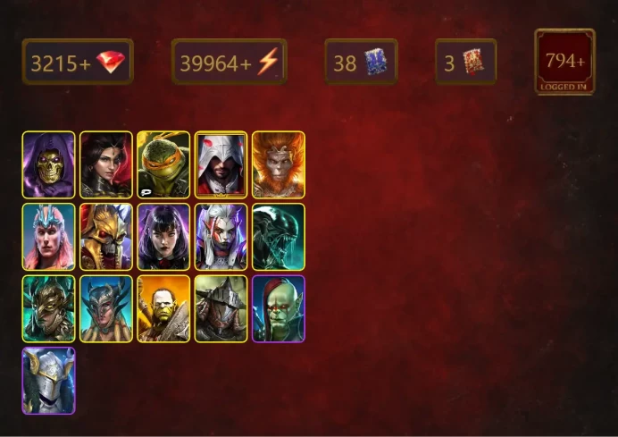 [STARTER]Nekhret+Bayek+Skeletor+Adelyn+Michelangelo+Ezio Auditore+Wukong+Loki+Alice+Visix+Xenomorph+36Epics