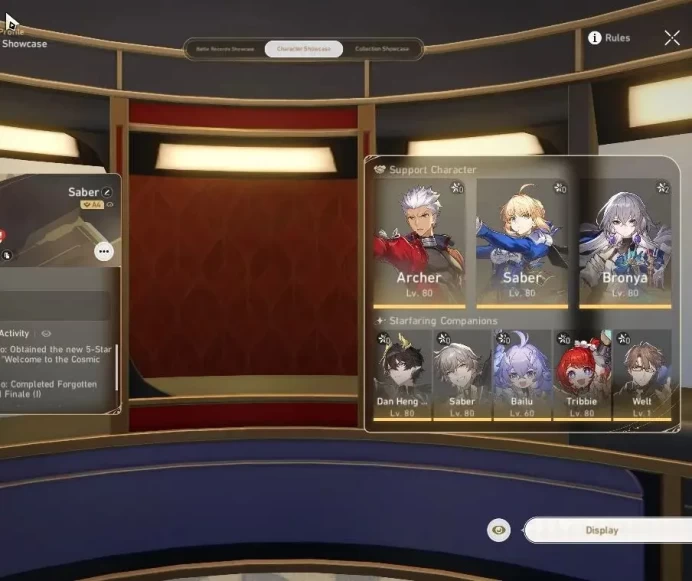 Asia|TL 65|6 Limited|SW 999+Sign,Saber+Sign,B3,Sparkle,Dante,Archer|Amphoreus|MC Male|Take Mail|Check SS(HSR6891)