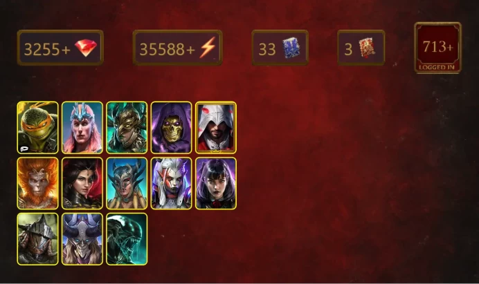 [STARTER]Prince Kymar+Bayek+Michelangelo+Loki+Leminisi the Gold-Wing+Skeletor+Ezio Auditore+Wukong+Adelyn+Scyl+Visix+29Epics