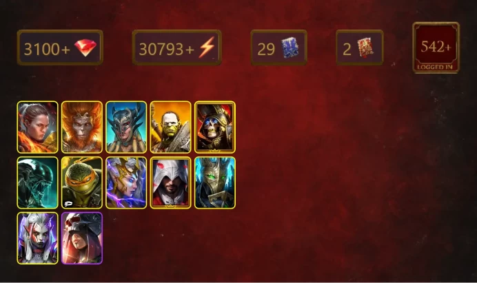 [STARTER]Kalvalax+Bayek+Ronda+Wukong+Scyl+Artak+Deathknight+Xenomorph+Michelangelo+Deliana+Ezio Auditore+Visix+Karam+23Epics