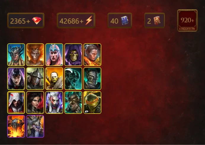 [STARTER]Titus Blackplume+Bayek+Scyl+Wukong+Loki+Skeletor+Ronda+Alice+Rathalos+Artak+Xenomorph+Ezio Auditore+Adelyn+39Epics