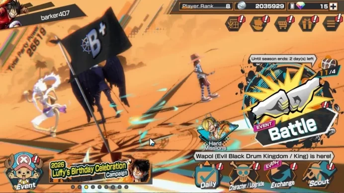 Global|4EX 1MAX|T5E V.Nusjuro,TFE lUFFY,BMO Kaido,Flame Emperor Sabo|Rank 8|Bandai|Check(OPBR2362)