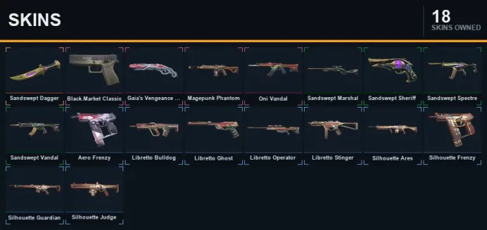 AP Oni Vandal + Magepunk Phantom + 1 Knife + BlackMarket Classic + Gaia's Shorty [18 Skins] + Platinum 2 [EP8ACT1] + Email + Full Access