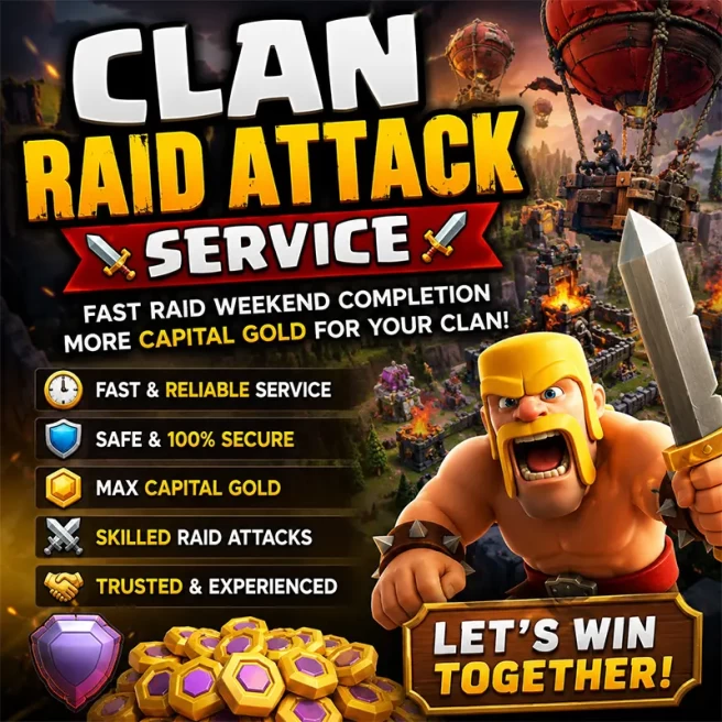 12 Month Subscription | Cheap Clash of Clans Clan Raid Attack Service | Fast Raid Weekend Completion | Safe & Trusted