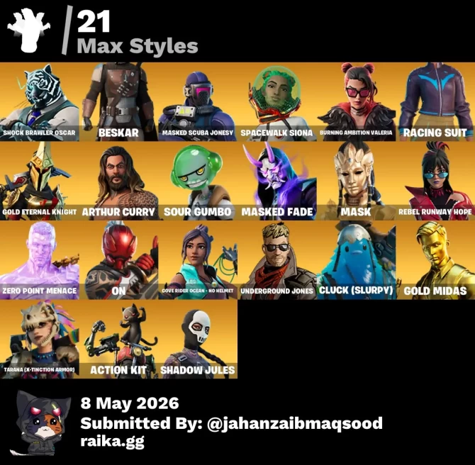 [PC/PSN/XBOX] 75Skins *21 Max styles*| Dummy,Gold Midas,Lynx, Fade,Mandalorian,Laracraft,Spider-Man, Deadpool,Rebirth Raven,Lexa,Thor,Airie,Ocea