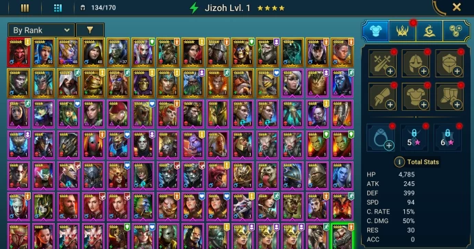 Starter with Mythical - Komidus : 95k energy / 60 mln coins / Firrol, Lugan, Arix, Ninja + 20 Login Legendaries / Maneater