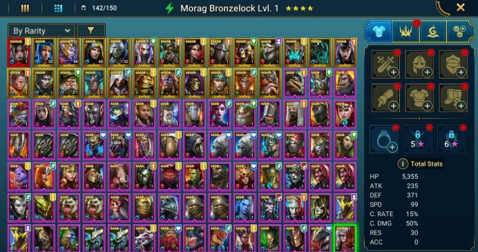 Starter with Mythical - Nell : 92k energy / 63 mln coins / Sigmund, Bystophus, Arix, Ninja + 20 Login Legendaries / Demytha