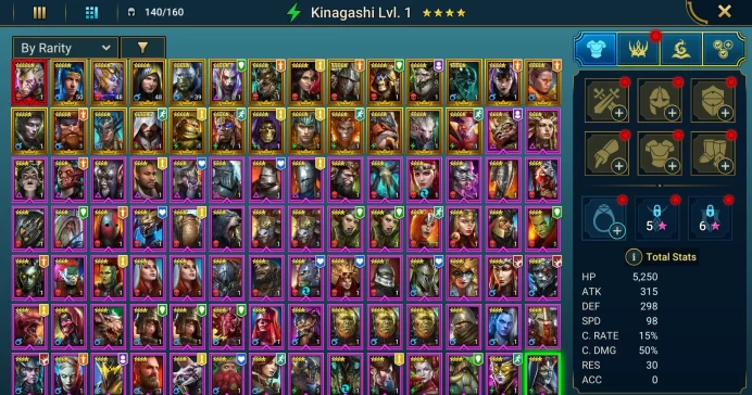 Starter with Mythical - Galathir : 96k energy / 62 mln coins / Hurndig, Sniktraak, Arix, Ninja + 20 Login Legendaries