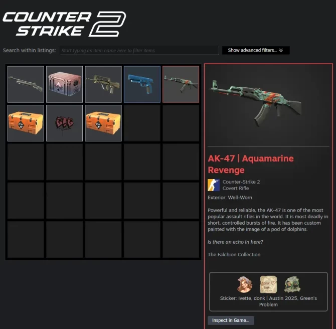 CS617 Prime Enabled, AK Aquamarine Revenge WW, Faceit Level 7 before reset - Needs matches to show rank again, 1526 ELO, Verified, 42 Matches